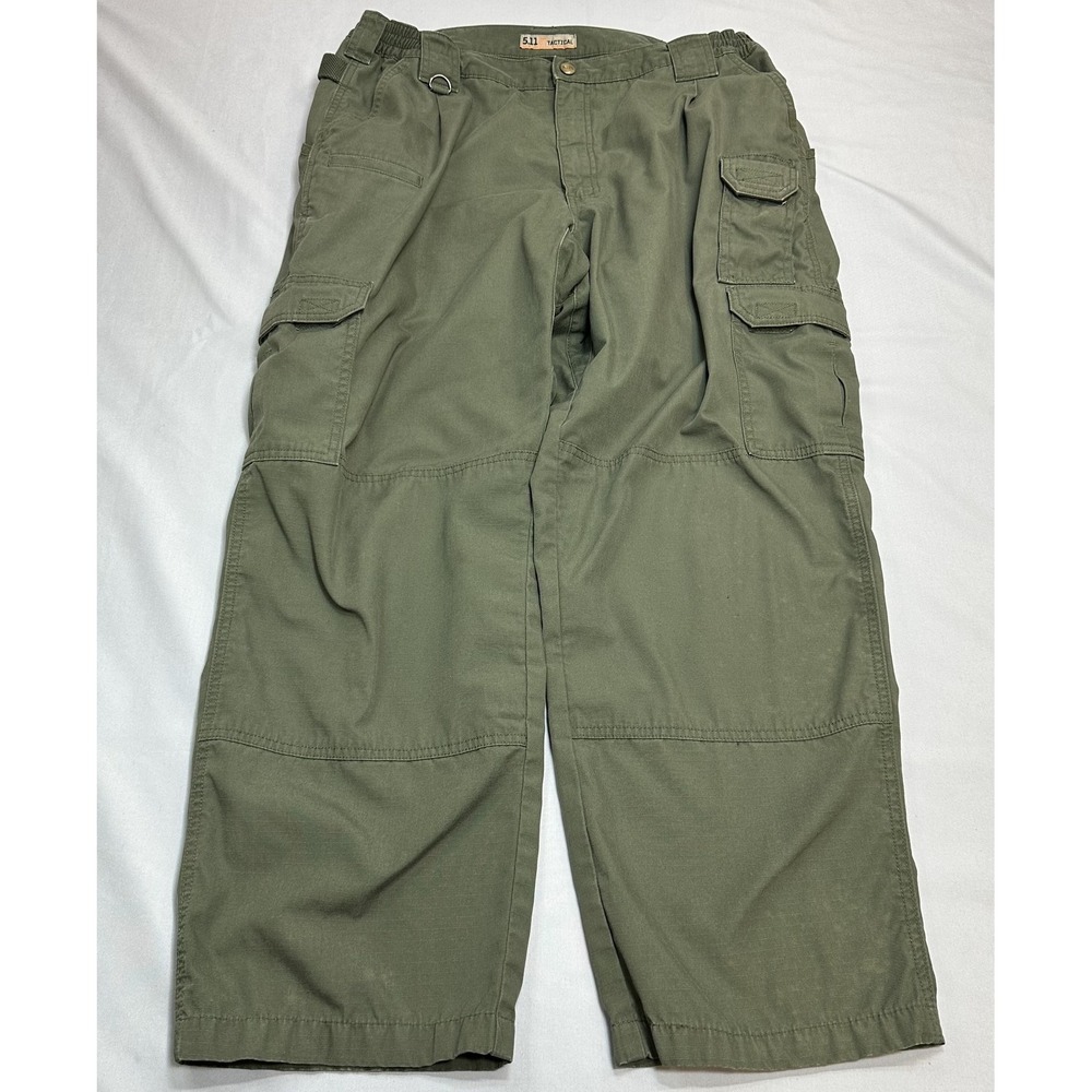 5.11 Tactical Cargo Pants Mens 40x28 Green Ripstop Workwear Utility Outdoors